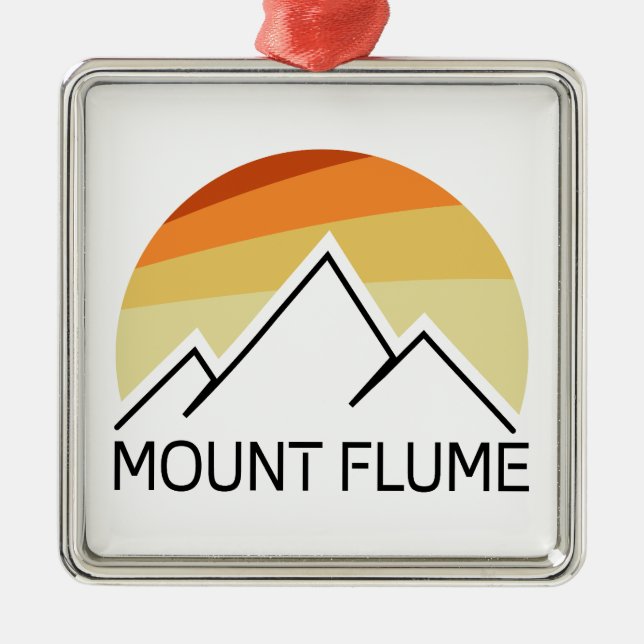 Mount Flume New Hampshire Retro Metal Ornament (Front)