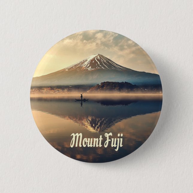 Mount Fuji 6 Cm Round Badge (Front)