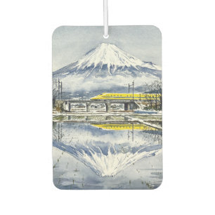 Mount Fuji and the Shinkansen Doctor Yellow Car Air Freshener