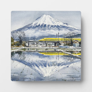 Mount Fuji and the Shinkansen Doctor Yellow Plaque