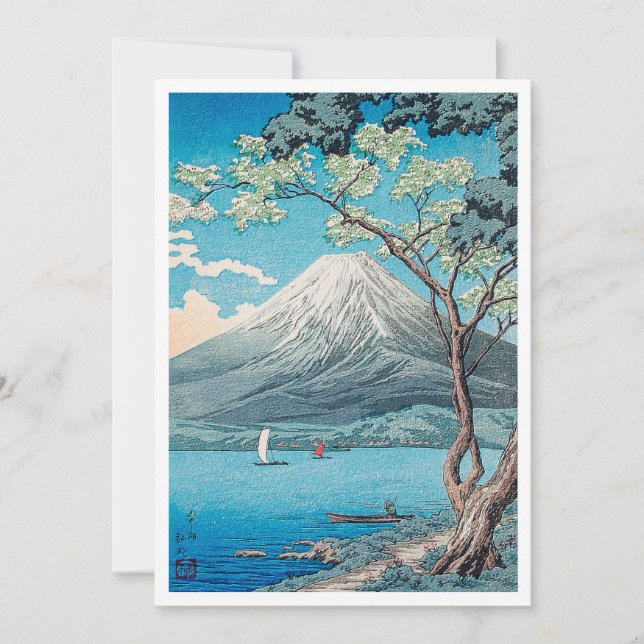 Mount Fuji from Lake Yamanaka print by H.Takahashi Invitation (Front)