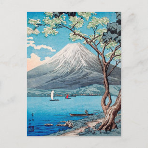 Mount Fuji from Lake Yamanaka, Takahashi, Japanese Postcard