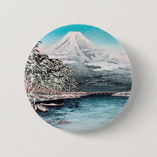 Mount Fuji from Tagonoura, Snow Hiroaki Takahashi 6 Cm Round Badge
