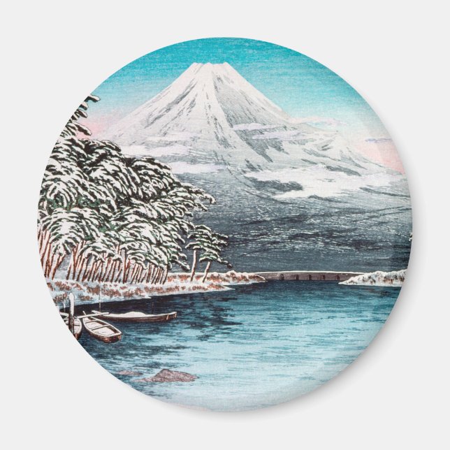 Mount Fuji from Tagonoura, Snow Hiroaki Takahashi Magnet (Front)