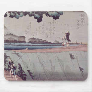 Mount Fuji from the Sumida River embankment Mouse Pad
