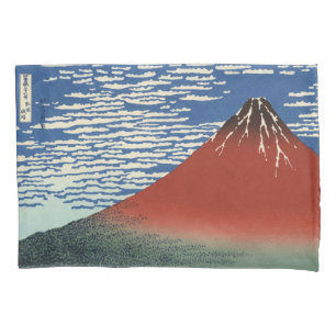 Mount Fuji in Clear Weather (Red Fuji) (Hokusai) Pillowcase