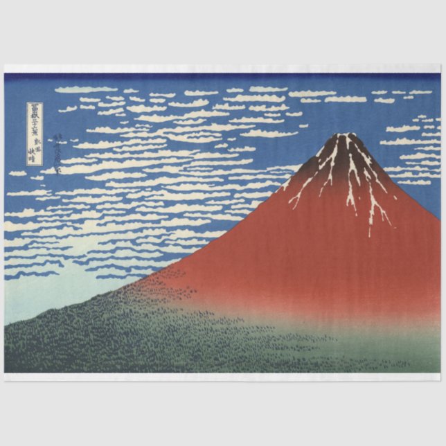 Mount Fuji in Clear Weather (Red Fuji) (Hokusai) Tissue Paper (Front)