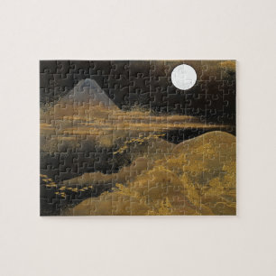 Mount Fuji in Moonlight - Bright: Jigsaw Puzzle