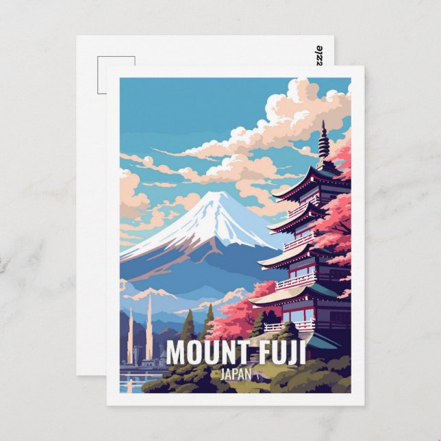 Mount Fuji Japan Famous Travel Places Postcard (Front/Back)