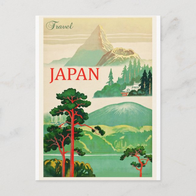 Mount Fuji Japan Mountain Vintage Travel Postcard (Front)