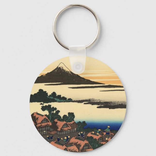 Mount Fuji Japan Sunset Key Ring (Front)