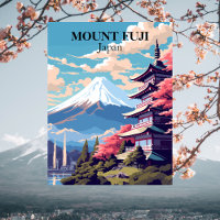 Mount Fuji, Japan Travel Illustration 