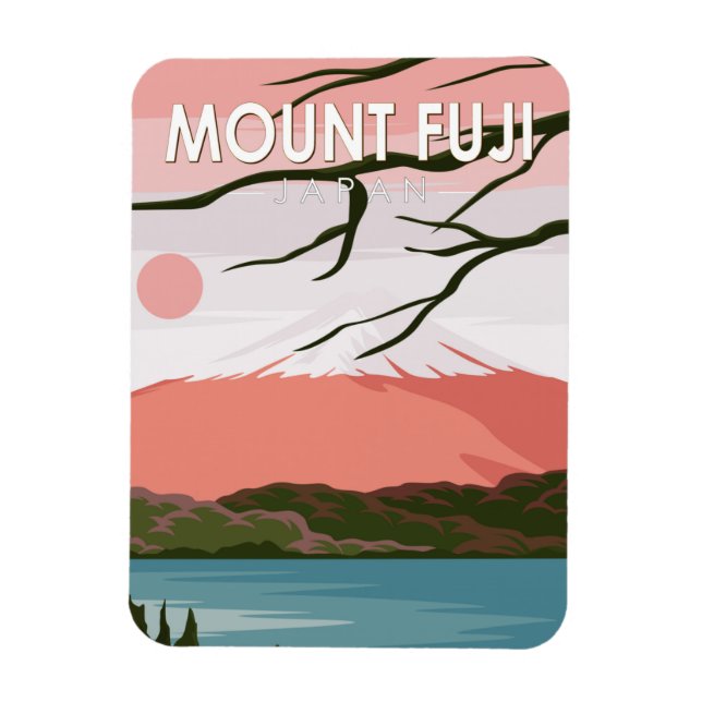 Mount Fuji Japan Vintage Magnet (Vertical)