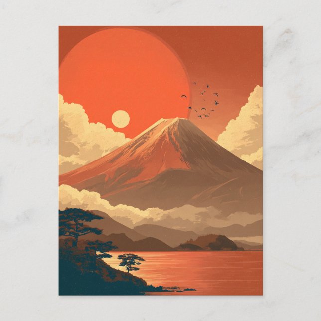 Mount Fuji Japan vintage Postcard (Front)