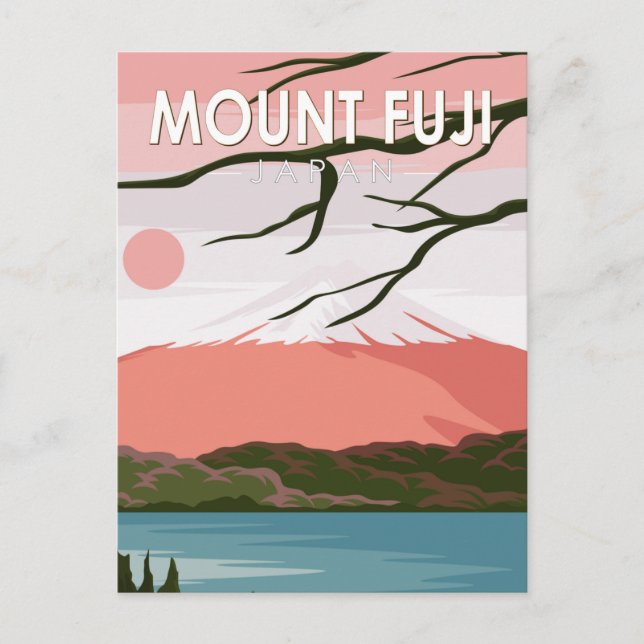 Mount Fuji Japan Vintage Postcard (Front)