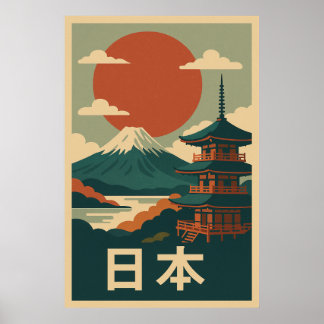 Mount Fuji Japan Vintage Travel - Retro Poster