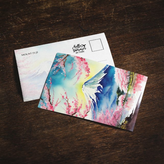 Mount Fuji Japan Watercolor Postcard (Creator Uploaded)
