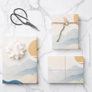 Mount Fuji Japanese Wave Ukiyo-e Art Wrapping Paper Sheet