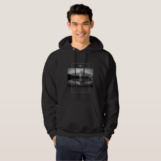 Mount Fuji on Black & White Hoodie