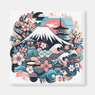 Mount Fuji & Sakura - Traditional Japanese Magnet