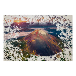 Mount Fuji Sunrise Artistic Landscape Poster