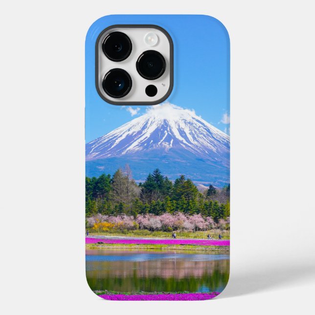 Mount Fuji Trees and Flowers Case-Mate iPhone Case (Back)