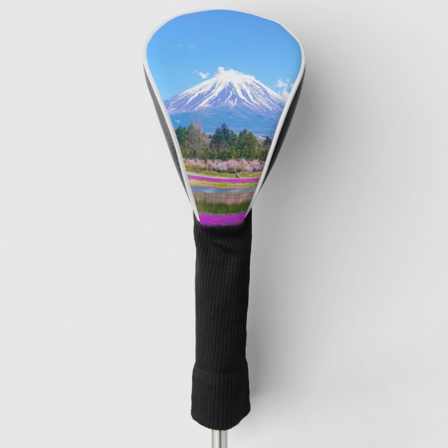 Mount Fuji Trees and Flowers Golf Head Cover (Front)