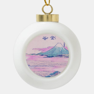 Mount Fuji Ukiyo-e Japanese Vintage Art Ceramic Ball Christmas Ornament
