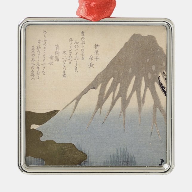 Mount Fuji Under the Snow Metal Tree Decoration (Front)