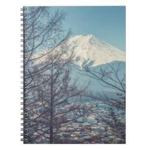 Mount Fuji view from Red pagoda in japan (Vintage  Notebook