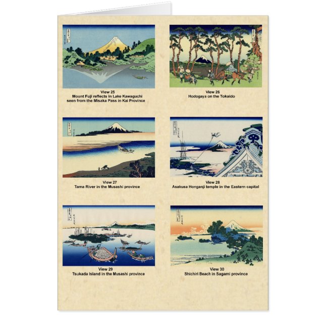 Mount Fuji views 25 through 30 (Front)