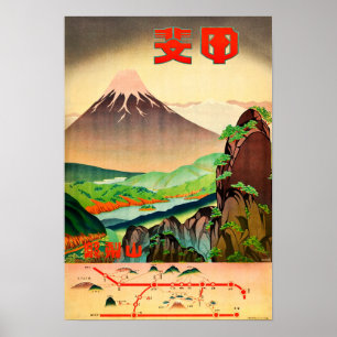 Mount Fuji Vintage Japanese Poster