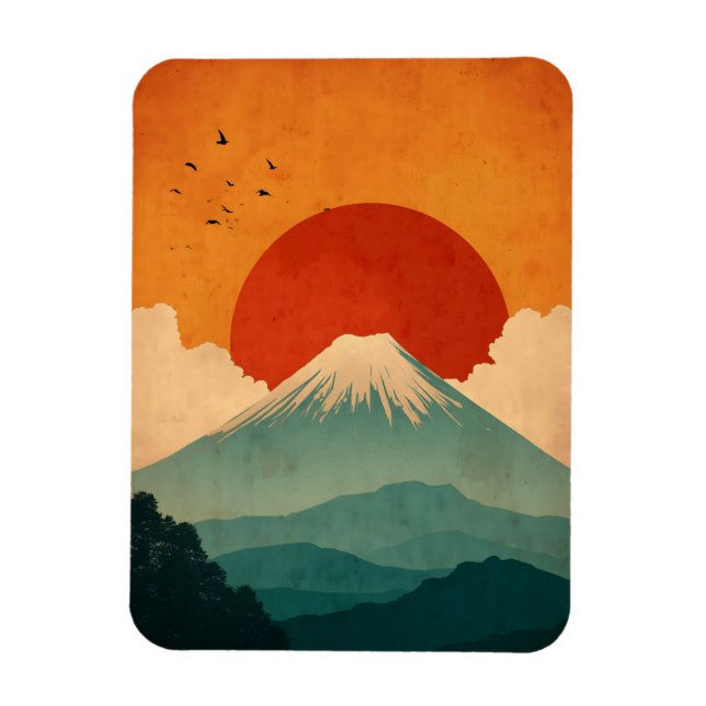 Mount Fuji vintage Magnet (Vertical)