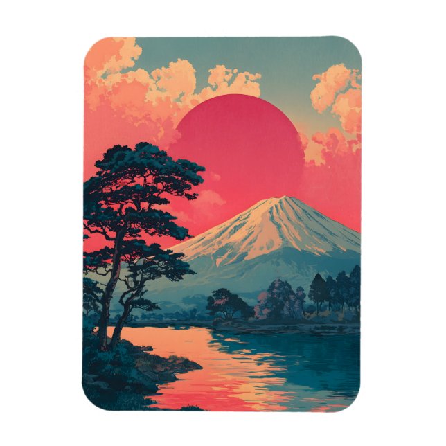 Mount Fuji vintage Magnet (Vertical)