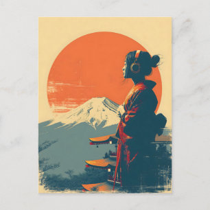 Mount Fuji vintage Postcard