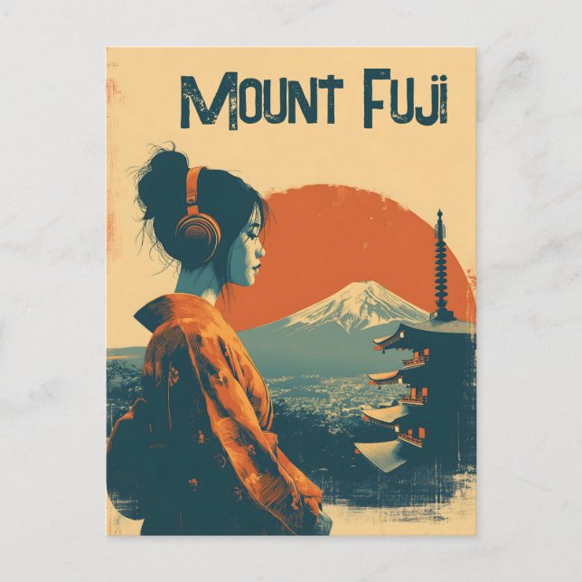Mount Fuji vintage Postcard (Front)