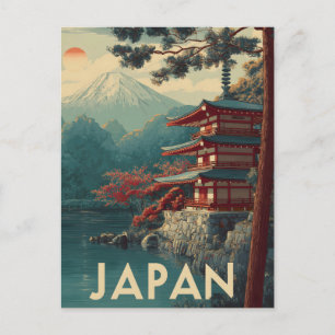 Mount Fuji vintage Postcard