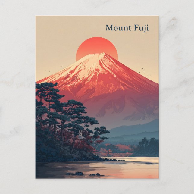 Mount Fuji vintage Postcard (Front)