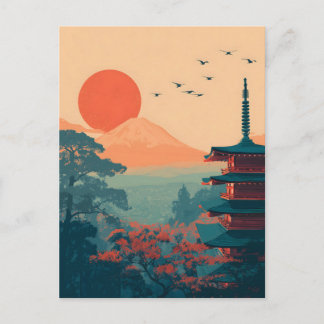 Mount Fuji vintage Postcard
