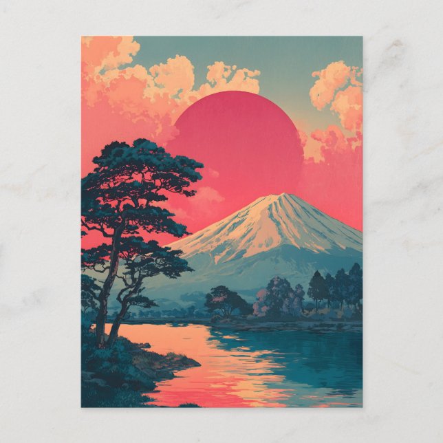 Mount Fuji vintage Postcard (Front)