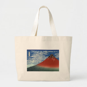 Mount Fuji Volcano Japan Painting Large Tote Bag