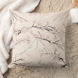 Mount Fuji with Cherry Blossoms – Japanese (1) Cushion