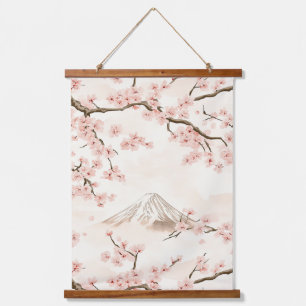 Mount Fuji with Cherry Blossoms – Japanese (3) Hanging Tapestry