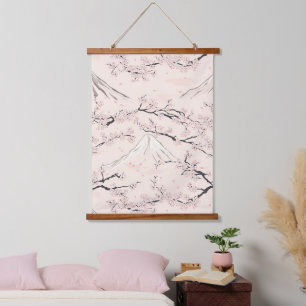 Mount Fuji with Cherry Blossoms – Japanese Hanging Tapestry