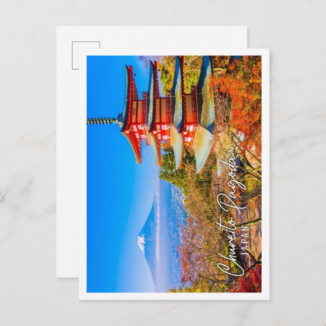 Mount Fuji with Chureito Pagoda in Japan Postcard (Front/Back)