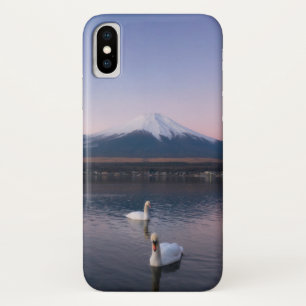 Mount Fuji Yamanaka Lake with Swans iPhone X Case