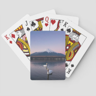 Mount Fuji Yamanaka Lake with Swans Playing Cards