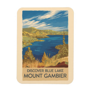Mount Gambier Australia Illustration Travel Art Magnet