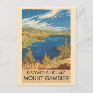 Mount Gambier Australia Illustration Travel Art Postcard
