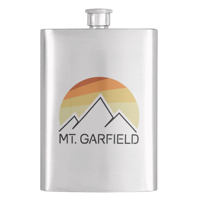 Mount Garfield New Hampshire Retro Hip Flask (Front)